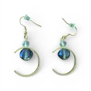 Elegant Gold and Blue Earrings